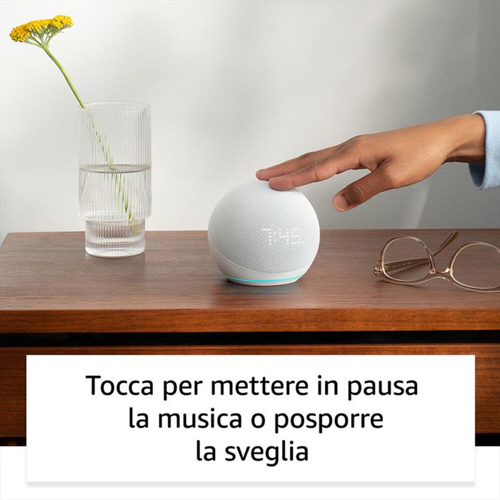 Immagine del prodotto AMAZON - Speaker ECHO DOT 5A GENERAZIONE CON OROLOGIO-Bianco ghiaccio