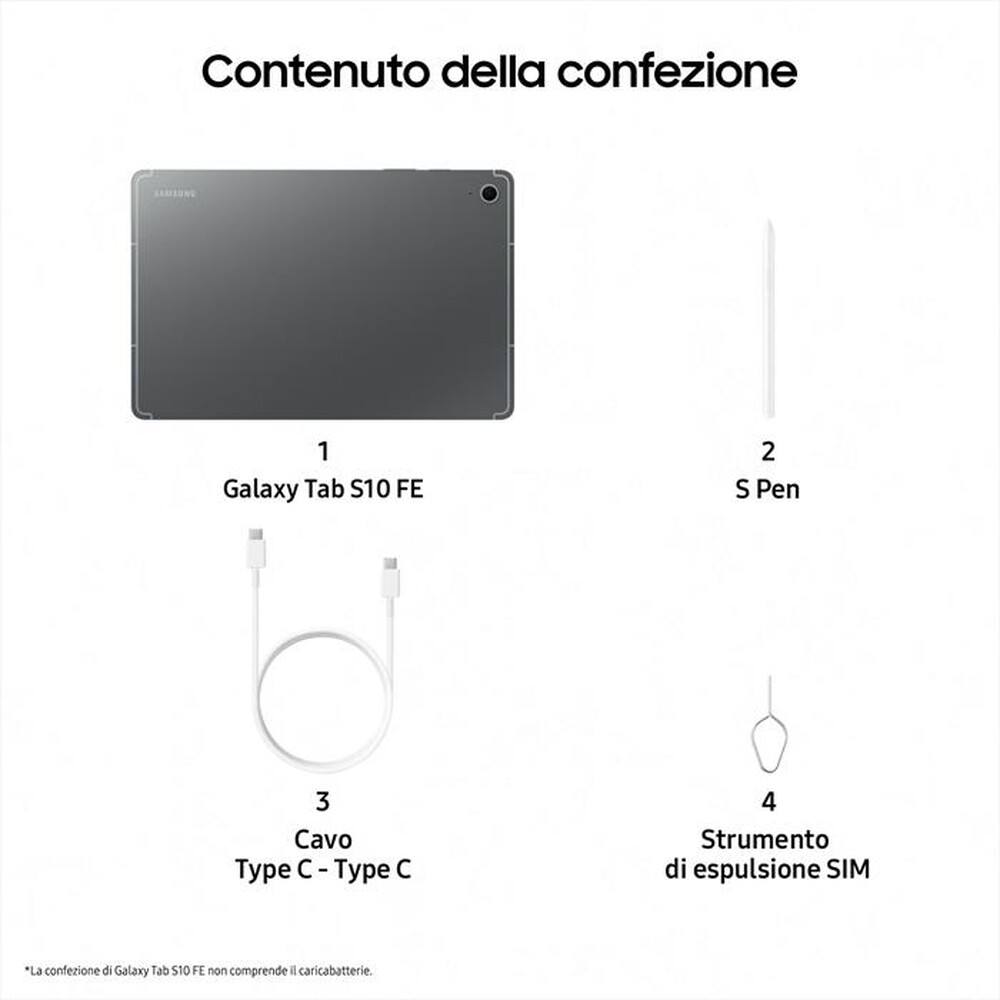 Immagine del prodotto SAMSUNG - Galaxy Tab S10 FE 8+128GB WiFi-Gray