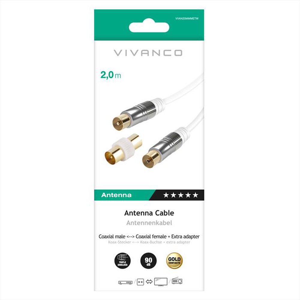 Immagine del prodotto SBS - Cavo antenna 2 m 90 dB-Bianco
