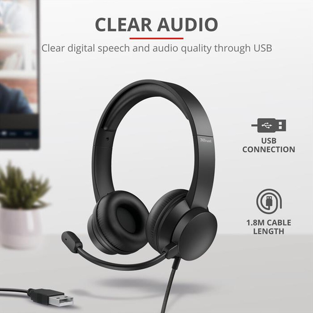 Immagine del prodotto TRUST - RYDO USB HEADSET-Black