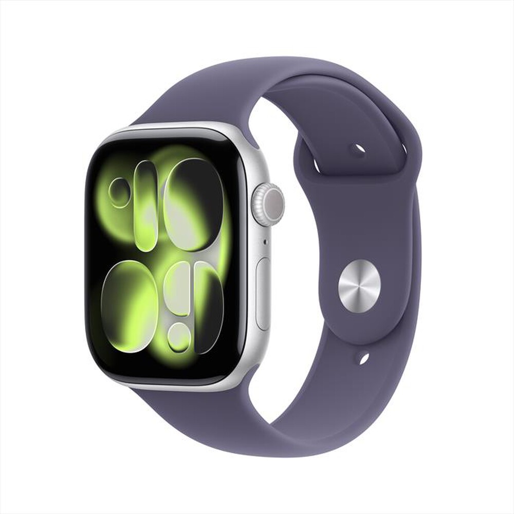 Immagine del prodotto APPLE - Watch Series 11 GPS 46mm Alluminio-Argento Sport Band Viola - S/M