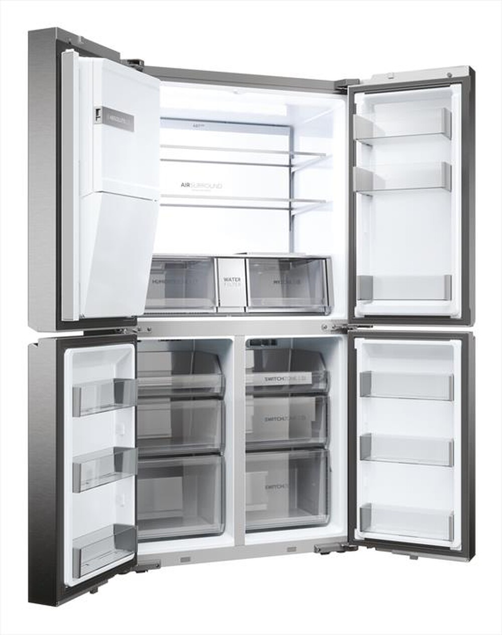 Immagine del prodotto HAIER - Frigorifero side by side HCR7918EIMP ClasseE 601lt-Platino, Acciaio inossidabile