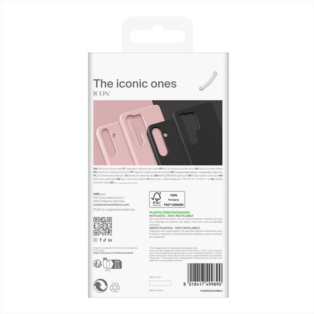 Immagine del prodotto PURO - Cover Icon per Samsung Galaxy S25 Ultra-Nero
