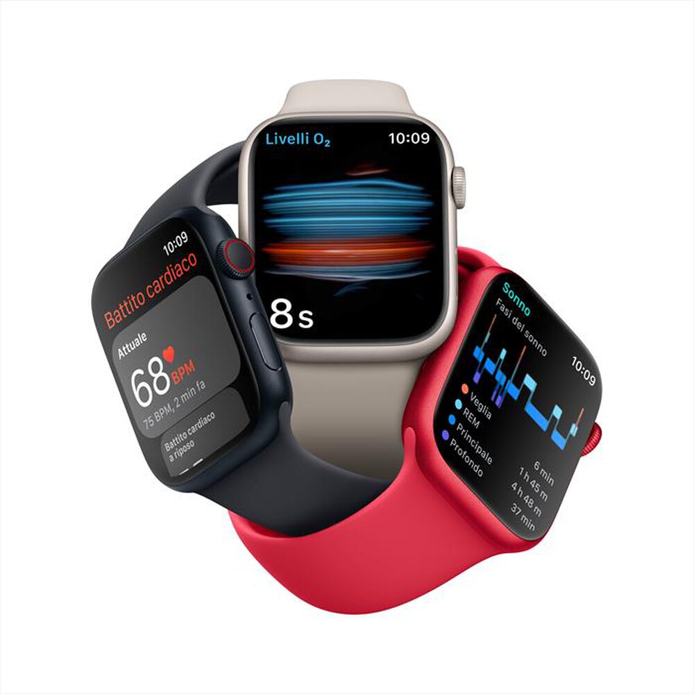 Immagine del prodotto APPLE - Watch Series 8 GPS + Cellular 41mm Acciaio-Grafite - Mezzanotte