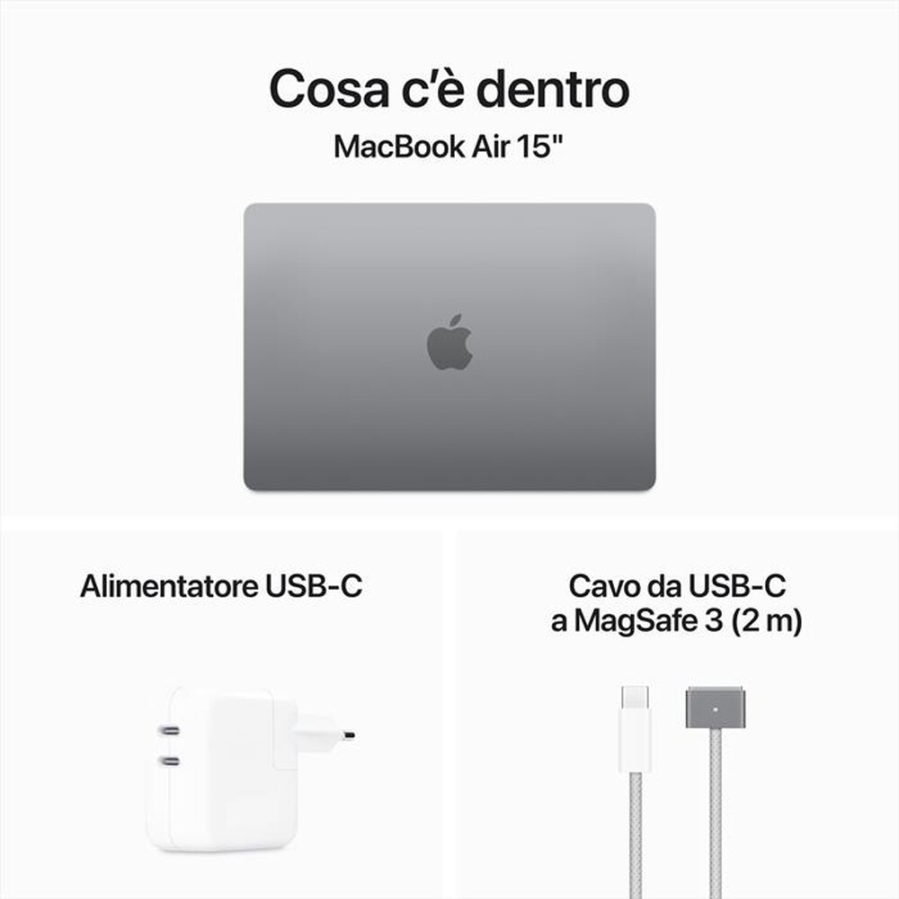 Immagine del prodotto APPLE - MACBOOK AIR 15'' M3 CORE 8 CPU CORE 10 GPU 512GB-Grigio Siderale