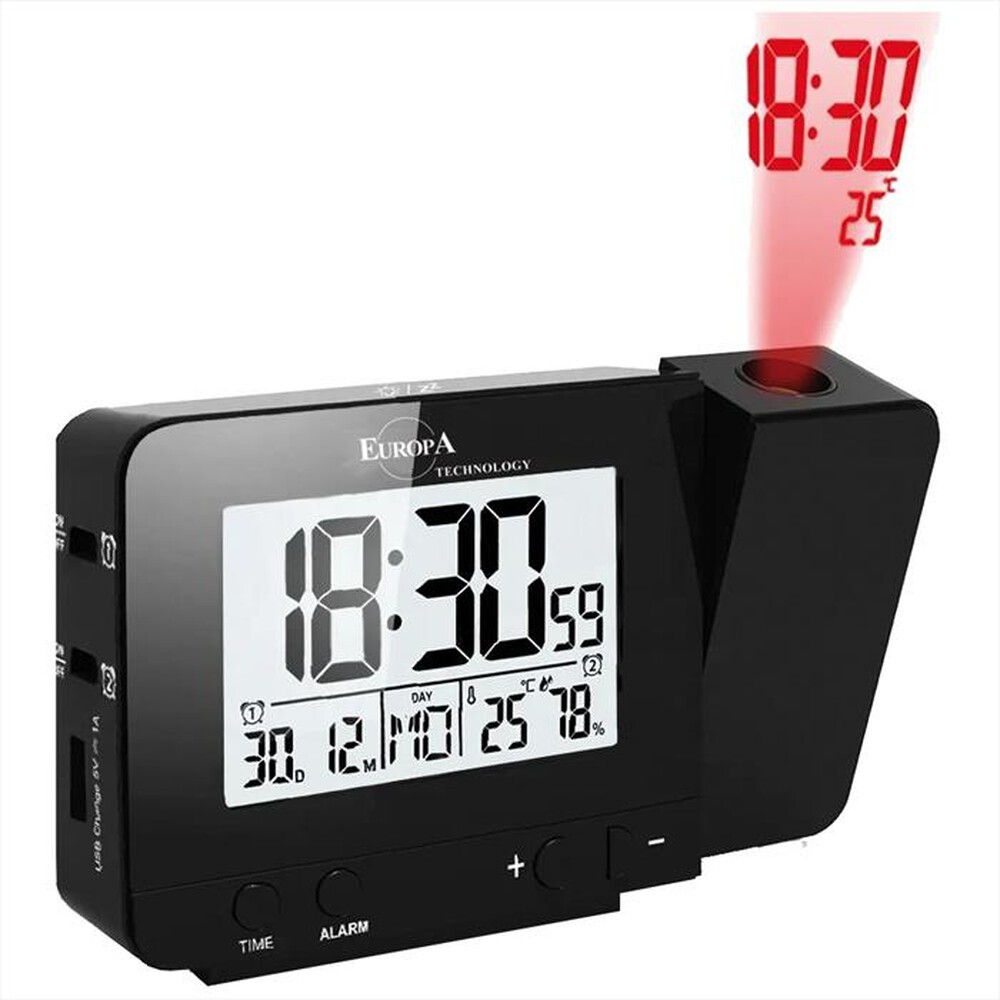 Immagine del prodotto EUROPA TECHNOLOGY - Sveglia digitale con proiezione DV-538 RC-Nero