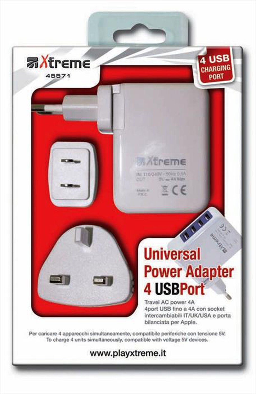 Immagine del prodotto XTREME - 45571 - Alimentatore 4 porte USB