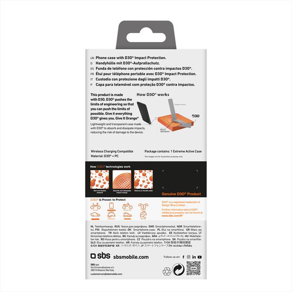 Immagine del prodotto SBS - Cover D3O Cover iPhone 16 TED3OCOVIP1661-Trasparente