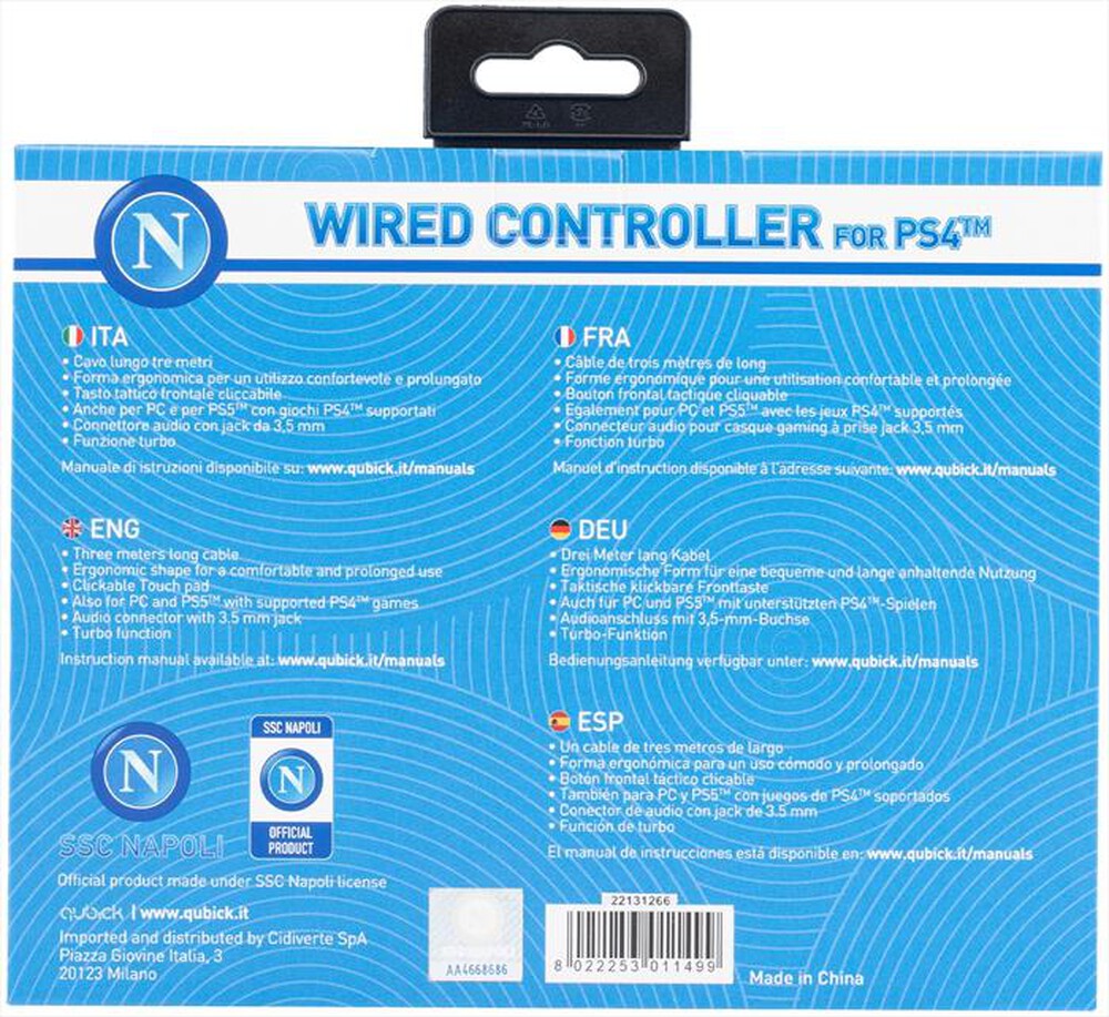Immagine del prodotto QUBICK - WIRED CONTROLLER SSC NAPOLI 2.0