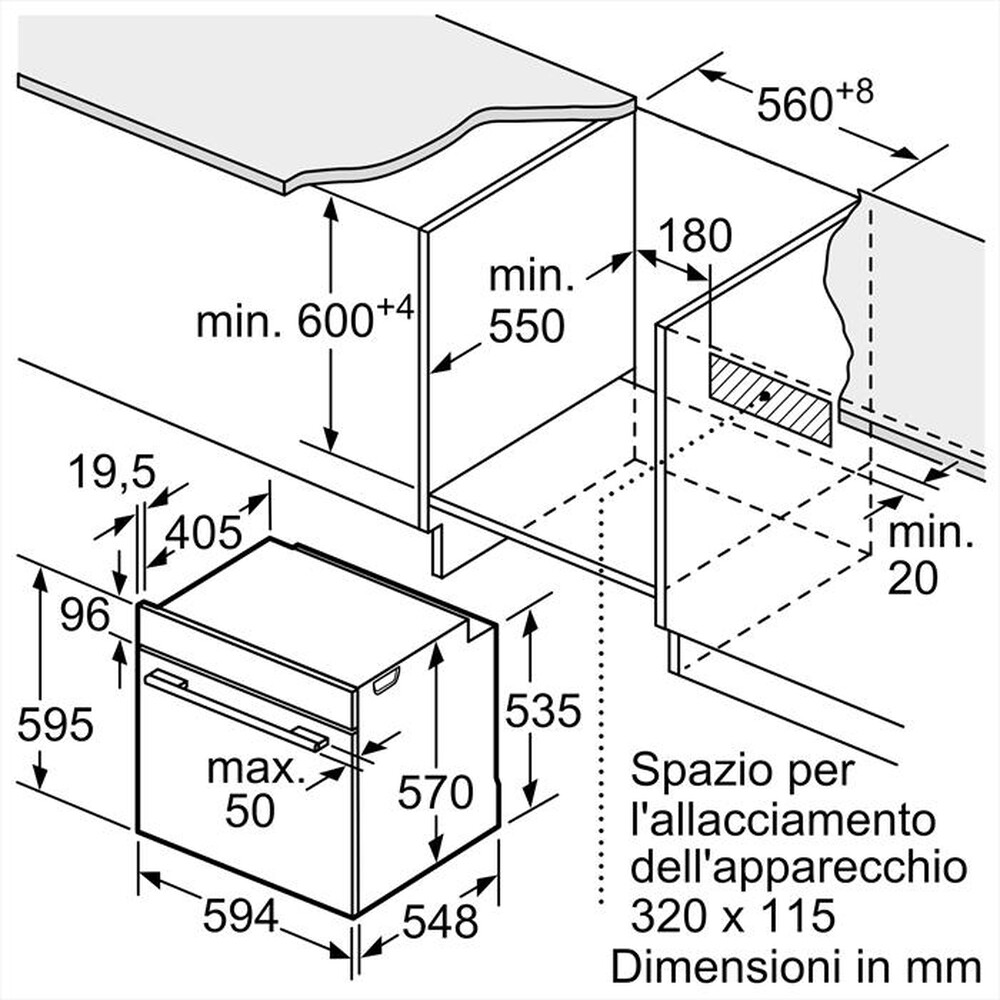 Immagine del prodotto BOSCH - Forno pirolitico HBG578BB3 Classe A+-Black