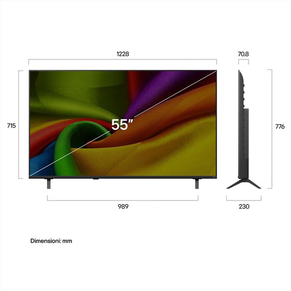 Immagine del prodotto LG - Smart TV 55" NANO 4K AI 55NU850B6LA-Charcoal Black