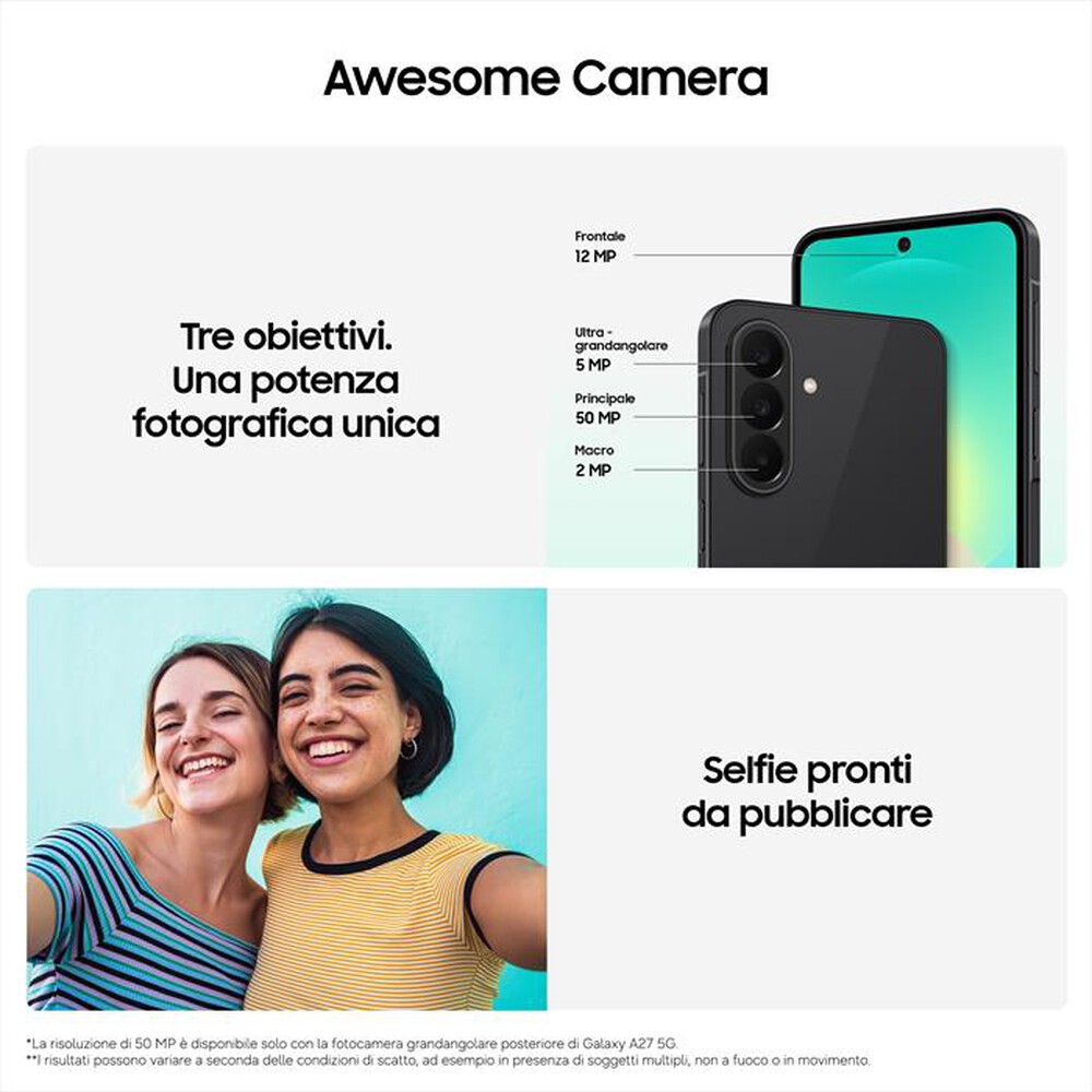 Immagine del prodotto SAMSUNG - Smartphone GALAXY A27 5G (6GB+128GB)-Black