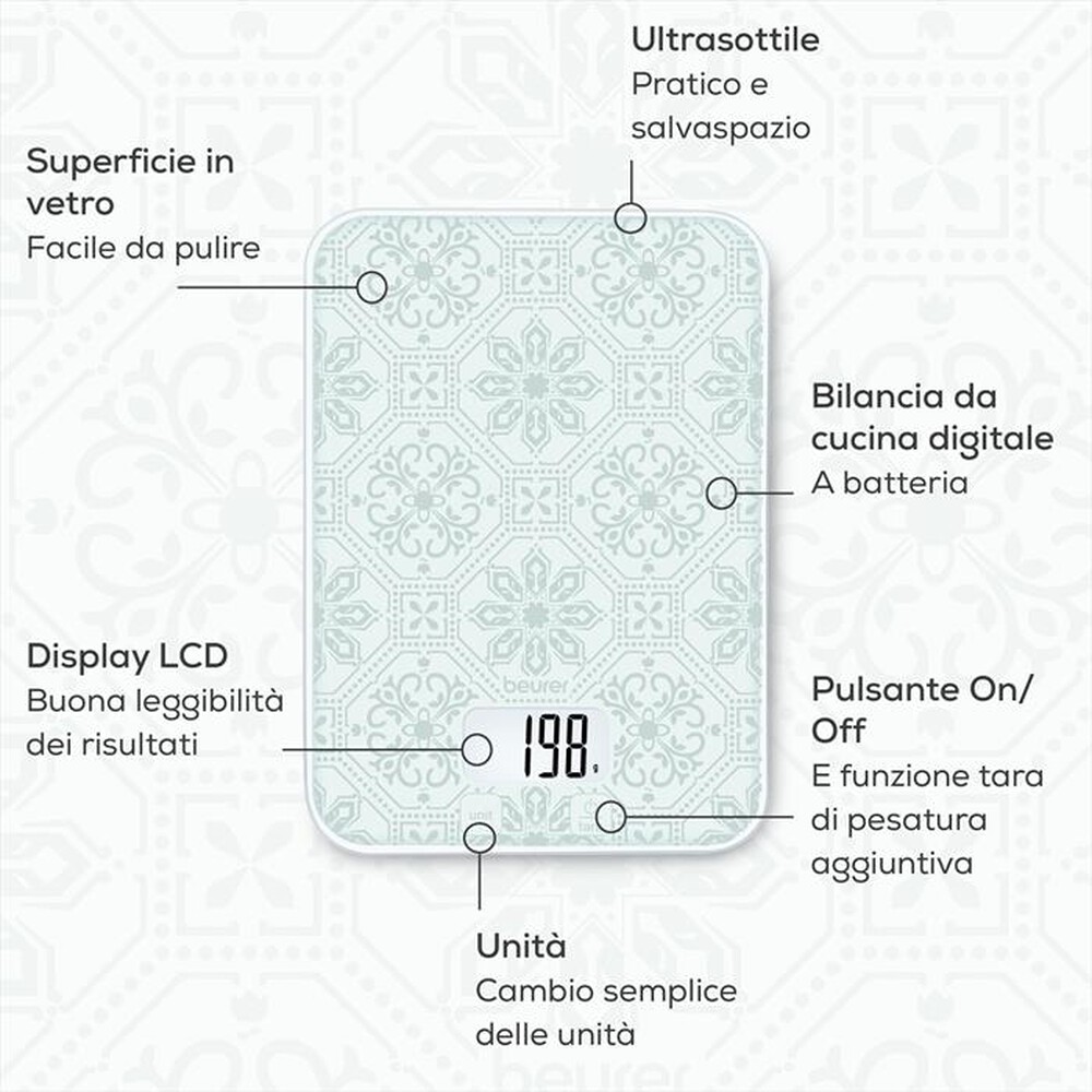Immagine del prodotto BEURER - Bilancia da cucina KS 19 VINTAGE-Bianco e azzurro