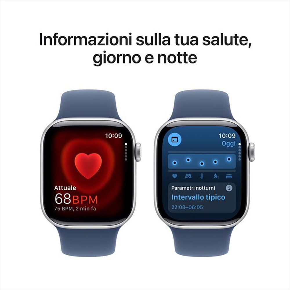 Immagine del prodotto APPLE - Watch Series 10 GPS 42mm Alluminio-Argento - Sport Band Denim S/M