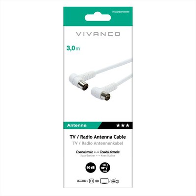 SBS - Angle aerial lead 90 dB-Bianco