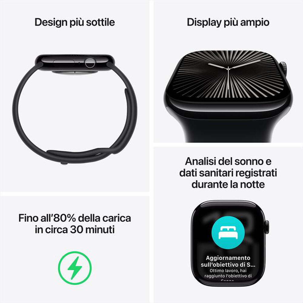 Immagine del prodotto APPLE - Watch Series 10 GPS 42mm Alluminio-Argento - Sport Band Denim M/L