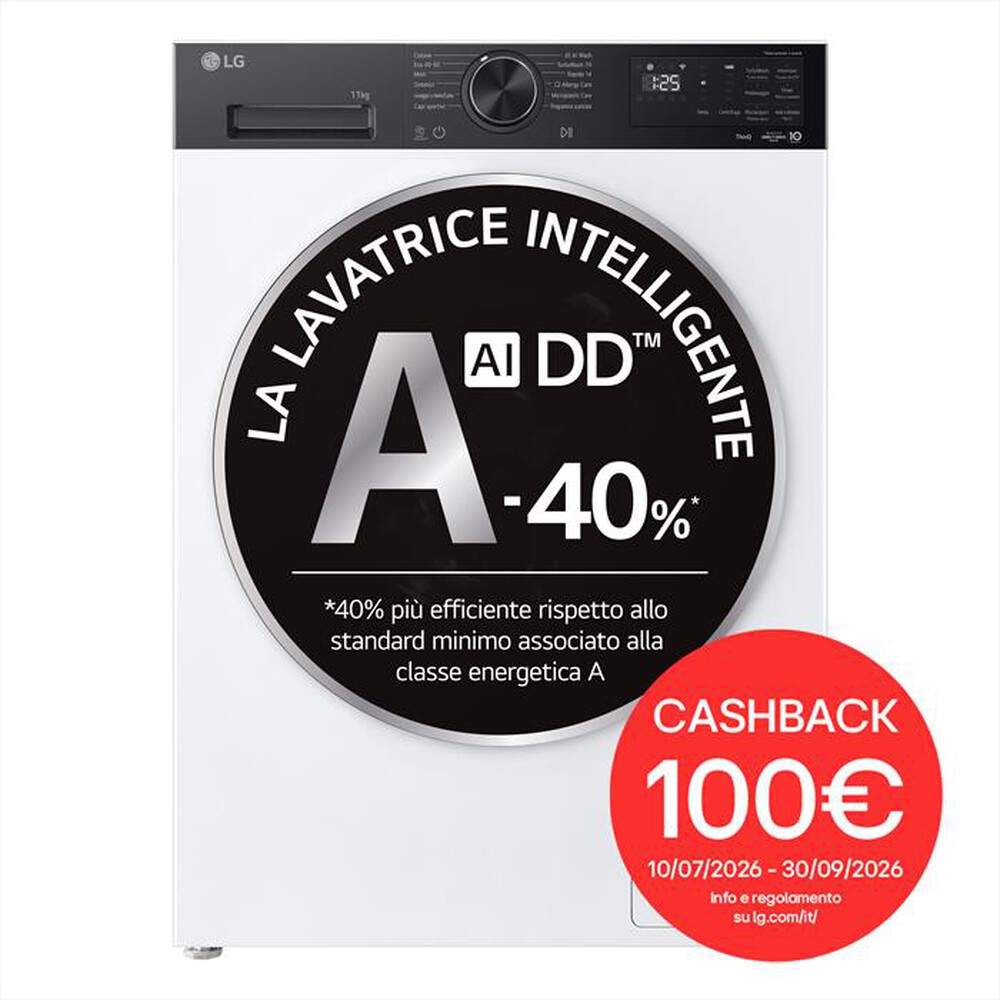 Immagine del prodotto LG - Lavatrice F4NX5011TKB 11Kg Classe A-Bianco