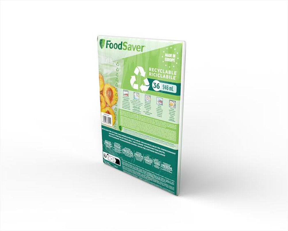 Immagine del prodotto FOODSAVER - 36 SACCHETTI RICICLABILI 0,94 LT &ndash; 20X28 CM-trasparente
