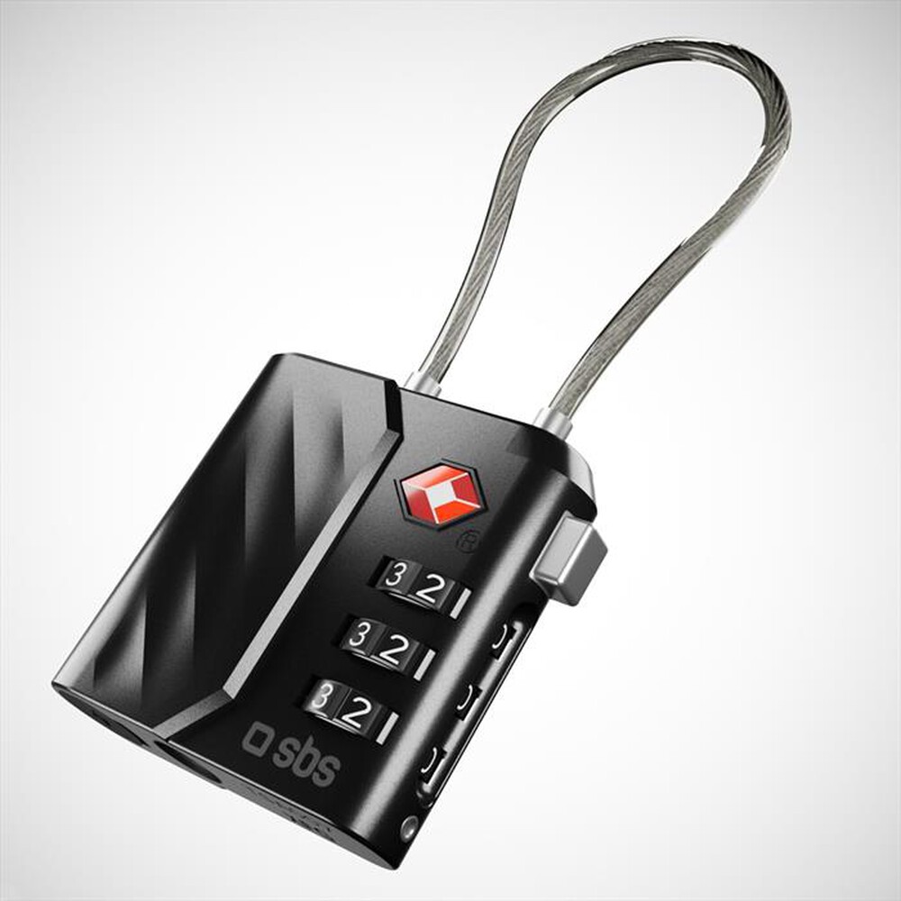 Immagine del prodotto SBS - Lucchetto TSA con localizzatore integrato-Nero