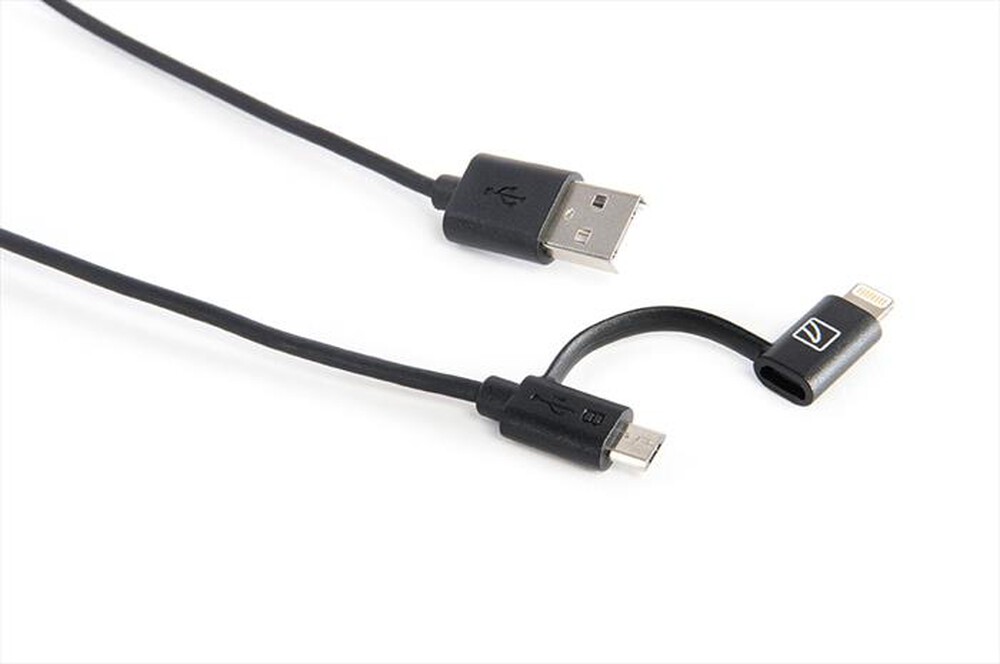 Immagine del prodotto TUCANO - 2in1-Cavo sincro e ric. MicroUSB e adatt.Lightning-Nero