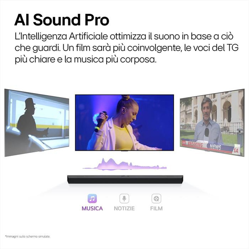 Immagine del prodotto LG - Soundbar + subwoofer S70TY-Nero