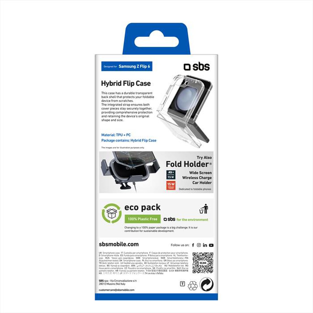 Immagine del prodotto SBS - Cover TECOVSAZFLIP6T per Samsung Z Flip 6-Trasparente