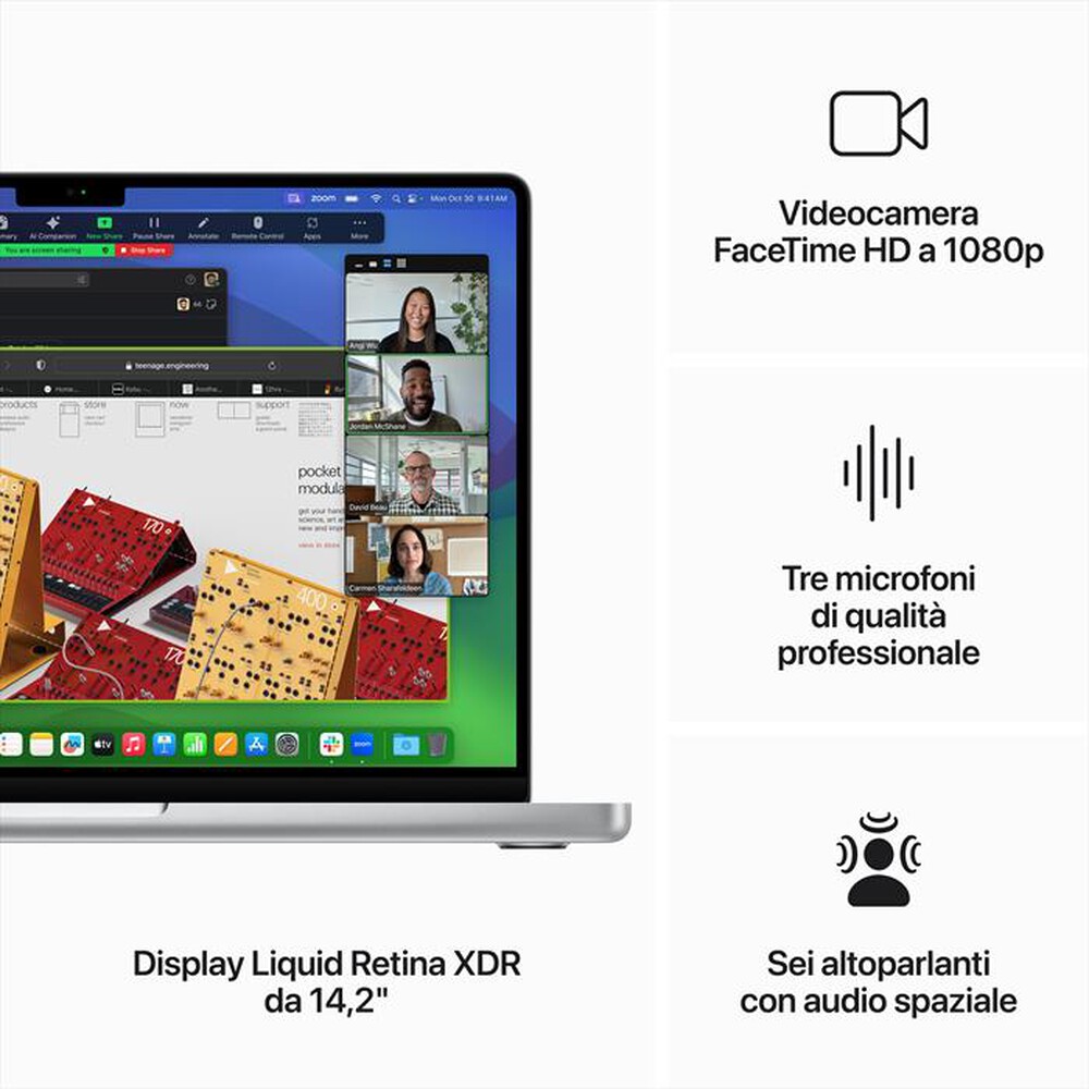Immagine del prodotto APPLE - MACBOOK PRO 14'' M3 CORE 8 CPU 10 GPU 1TB-Argento