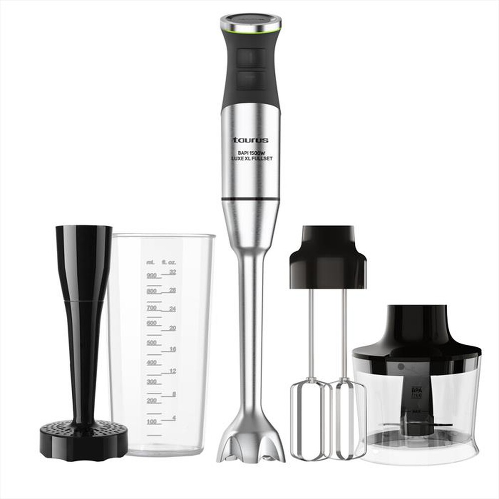 Immagine del prodotto TAURUS - Frullatore ad immersione BAPI 1500 LUXE XL FULLSET-Silver/nero