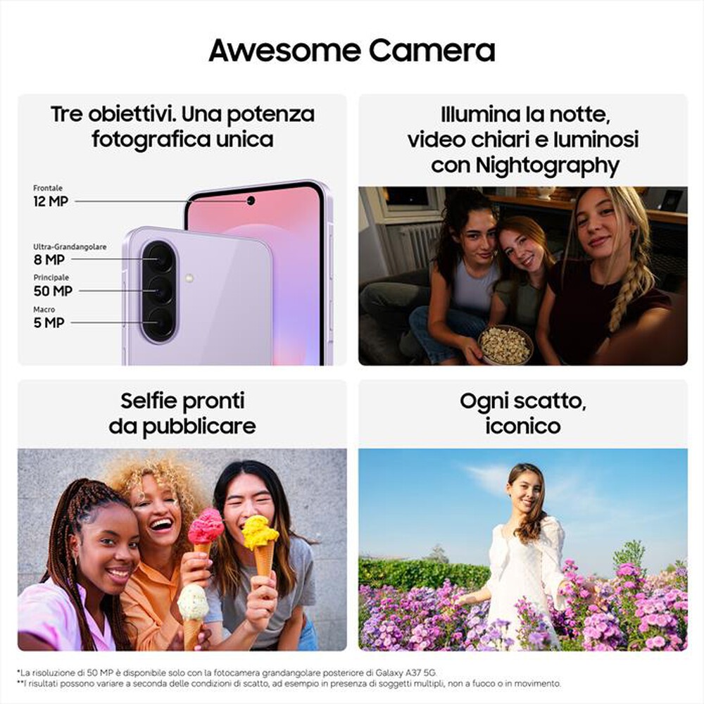 Immagine del prodotto SAMSUNG - Smartphone Galaxy A37 5G 256GB-Awesome Charcoal