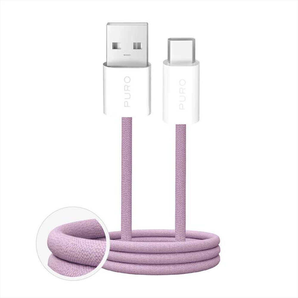 Immagine del prodotto PURO - Cavo in tessuto FABRIK da USB-A a USB-C-Coraltastic