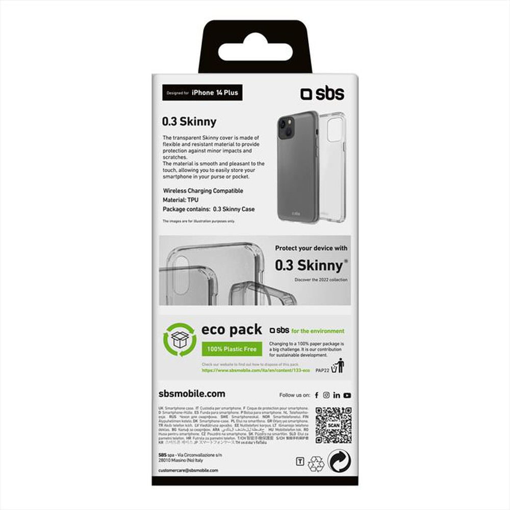 Immagine del prodotto SBS - Cover Skinny TESKINIP1467T per iPhone 14 Plus-Trasparente