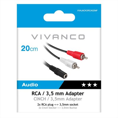 VIVANCO - Cavo audio Jack 3,5 mm femmina a 2 RCA maschio-Nero