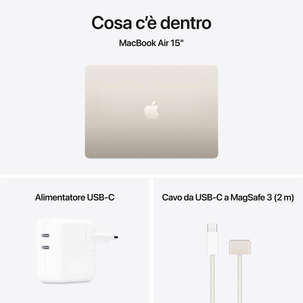 Immagine del prodotto APPLE - MacBook Air 15'' M4 10 CPU 10 GPU 16GB 512GB SSD-Galassia