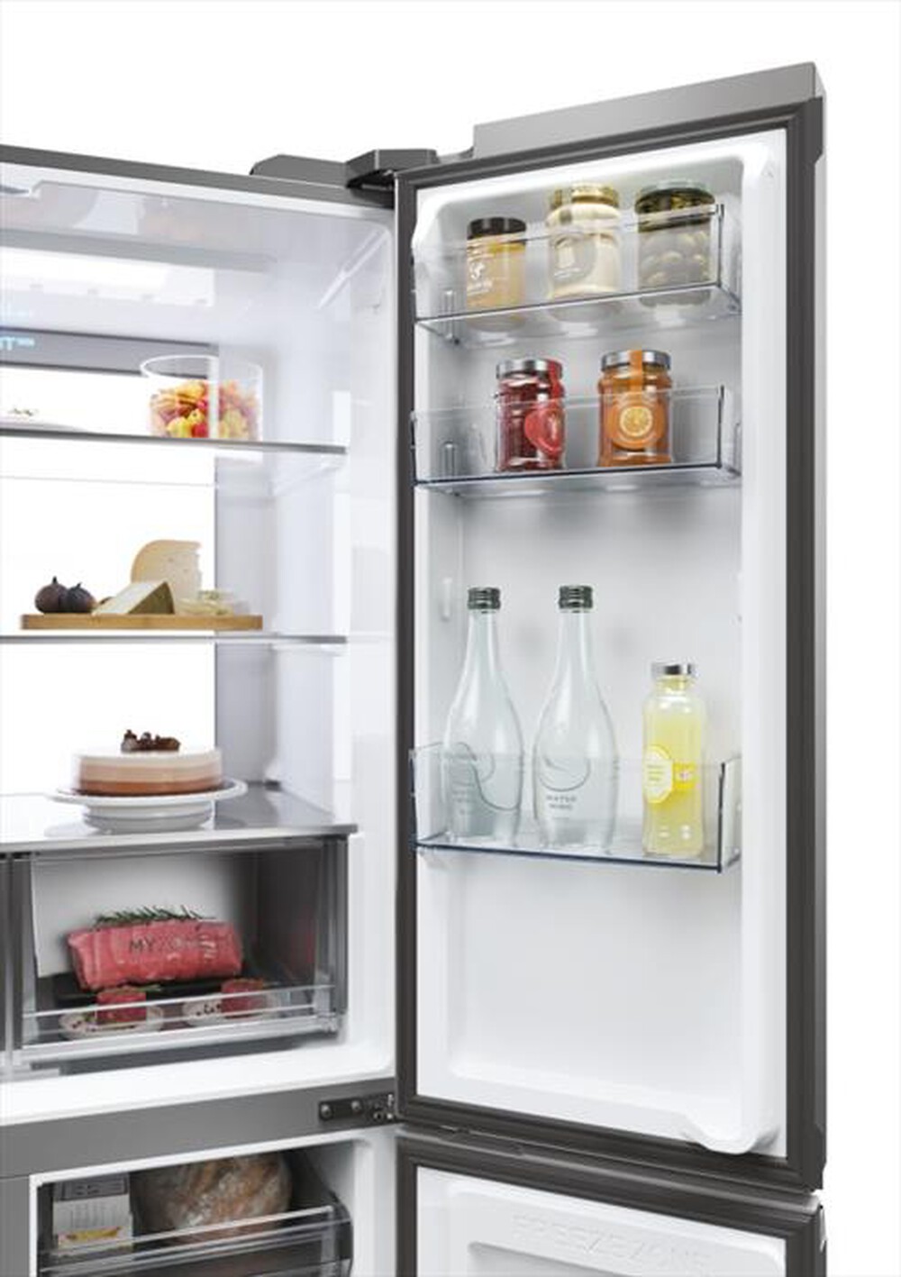 Immagine del prodotto HAIER - Frigorifero 4 porte HCR79F19ENMM Classe E 646 lt-Platino, Acciaio inossidabile