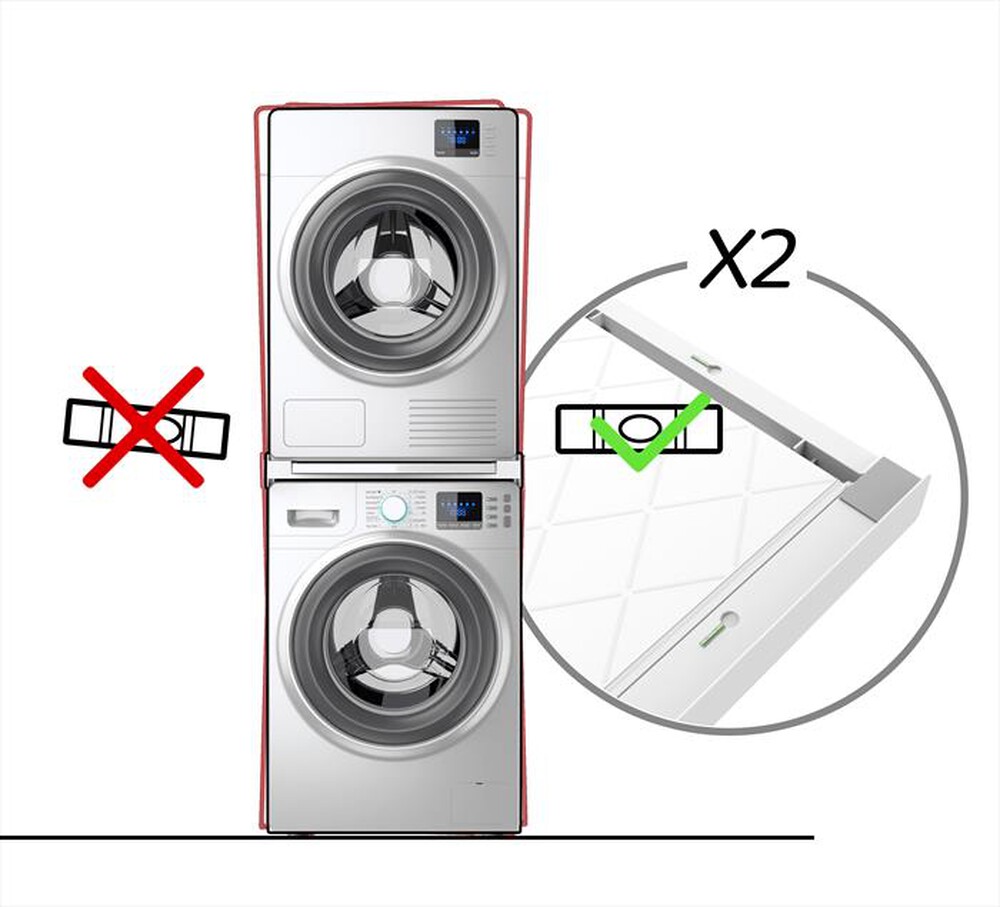 Immagine del prodotto MELICONI - Kit di sovrapposizione lavatrice TORRE QUICK-Tecnopolimero bianco
