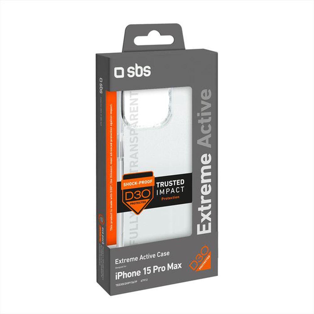Immagine del prodotto SBS - Cover D3O TED3OCOVIP1567P iPhone 15 Pro Max-Trasparente