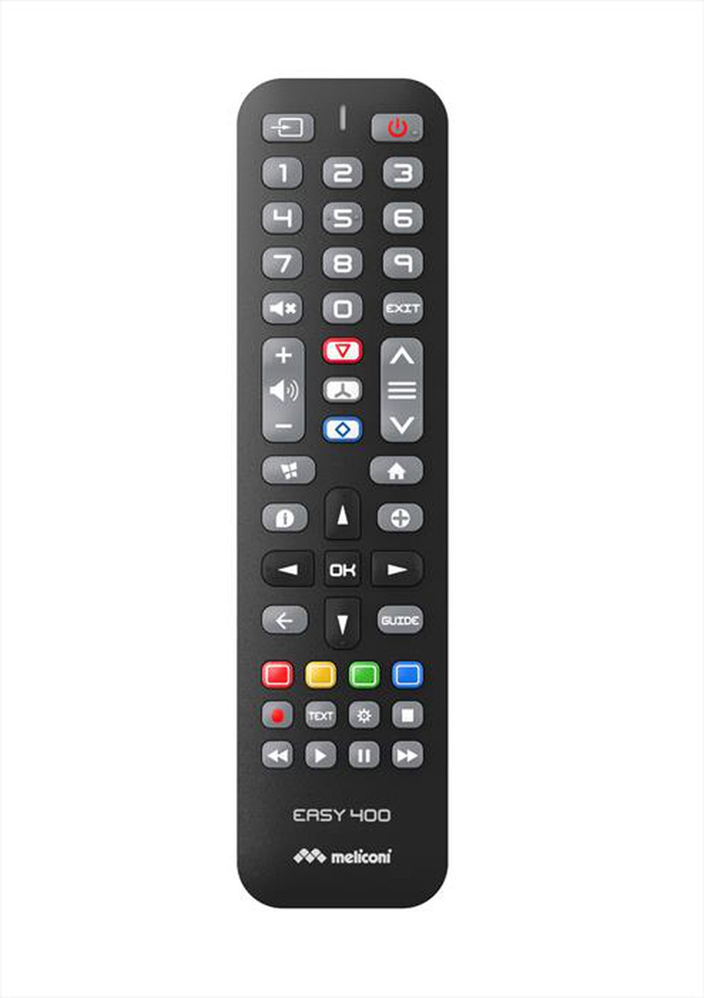 Immagine del prodotto MELICONI - Telecomando di ricambio EASY 400 PER TV PHILIPS-Calotta nera, tastiera grigia