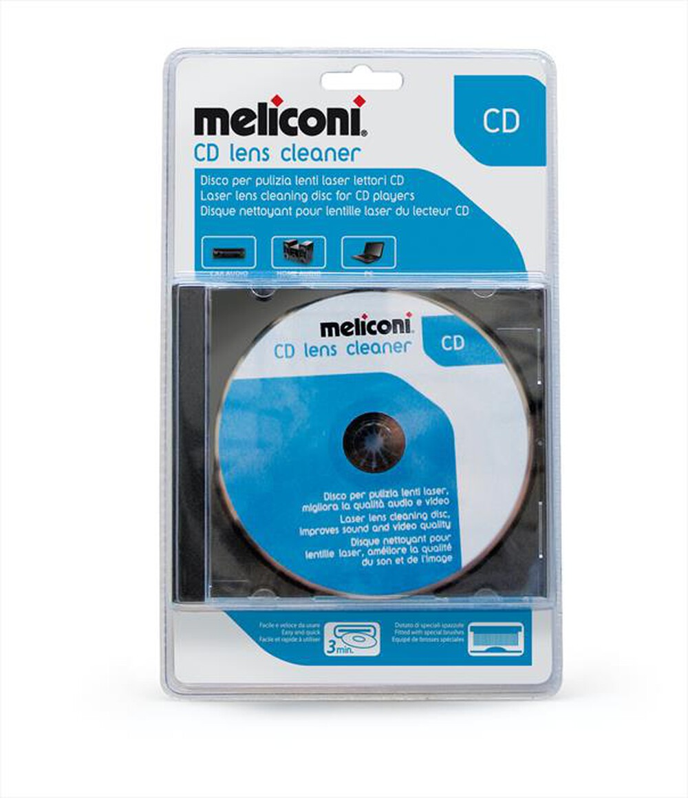 Immagine del prodotto MELICONI - CD Cleaner (Disco pulizia lenti laser lettori cd)-Bianco