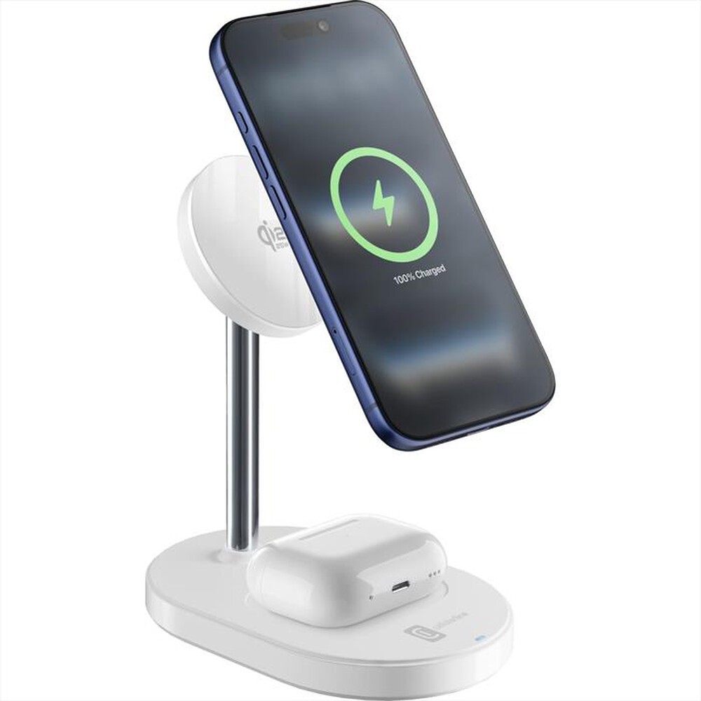 Immagine del prodotto CELLULARLINE - Station ricarica wireless 2in1 MAG DUO QI2.2 25W-Bianco