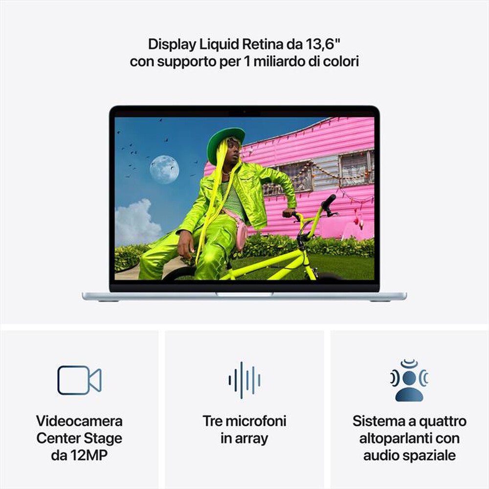 Immagine del prodotto APPLE - MacBook Air 13" M5 Core 10 CPU 8 GPU 16GB 512GB-Celeste