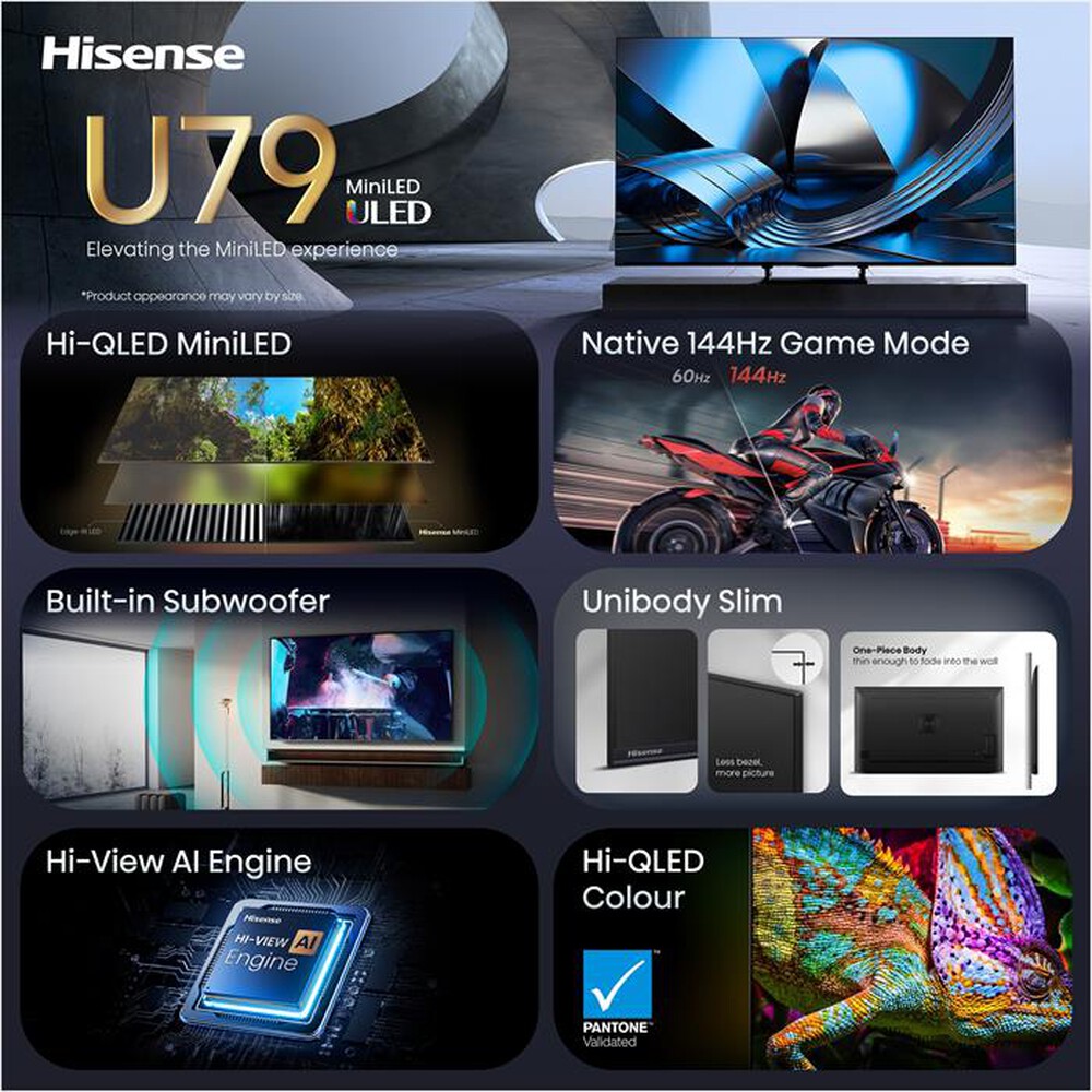 Immagine del prodotto HISENSE - Smart TV Mini LED 4K 65" 65U79SE-NERO