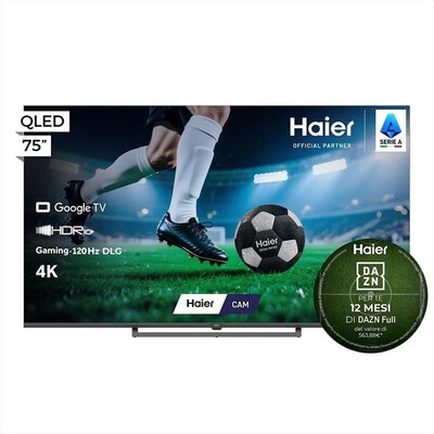 HAIER - Smart TV QLED 4K 75" H75S80GUX-Nero
