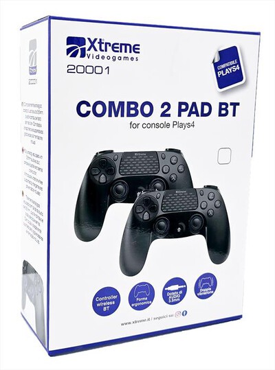XTREME - CONFEZIONE 2 PAD COMPATIBILI PS4 SENZA FILO 20001-nero