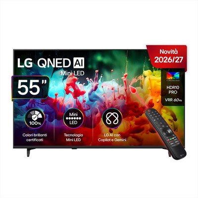 LG - Smart TV 55" AI MINILED QNED70B 55QNED70B6C-Charcoal Black