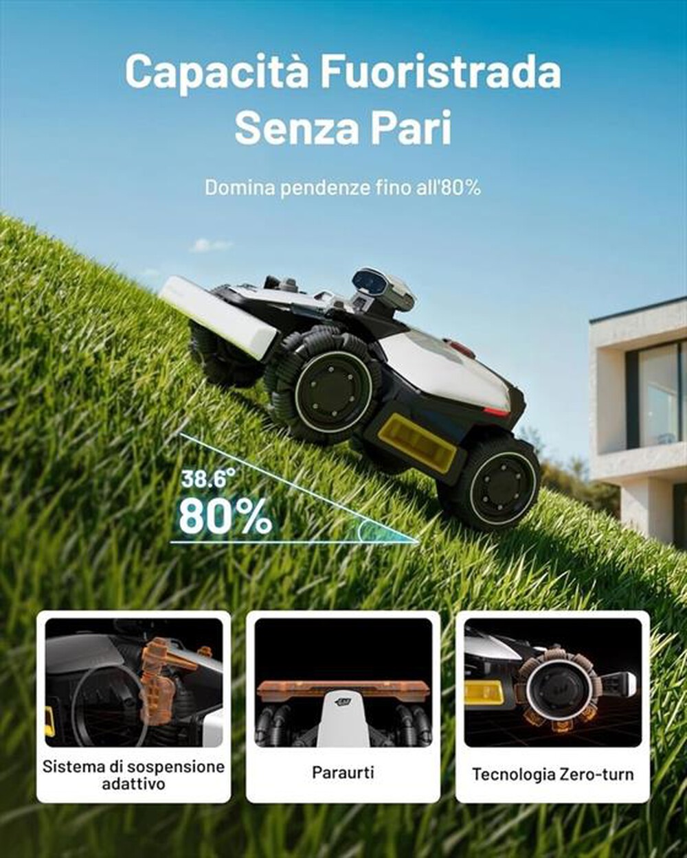 Immagine del prodotto MAMMOTION - Tagliaerba senza filo LUBA MINI 2 AWD 1500-bianco