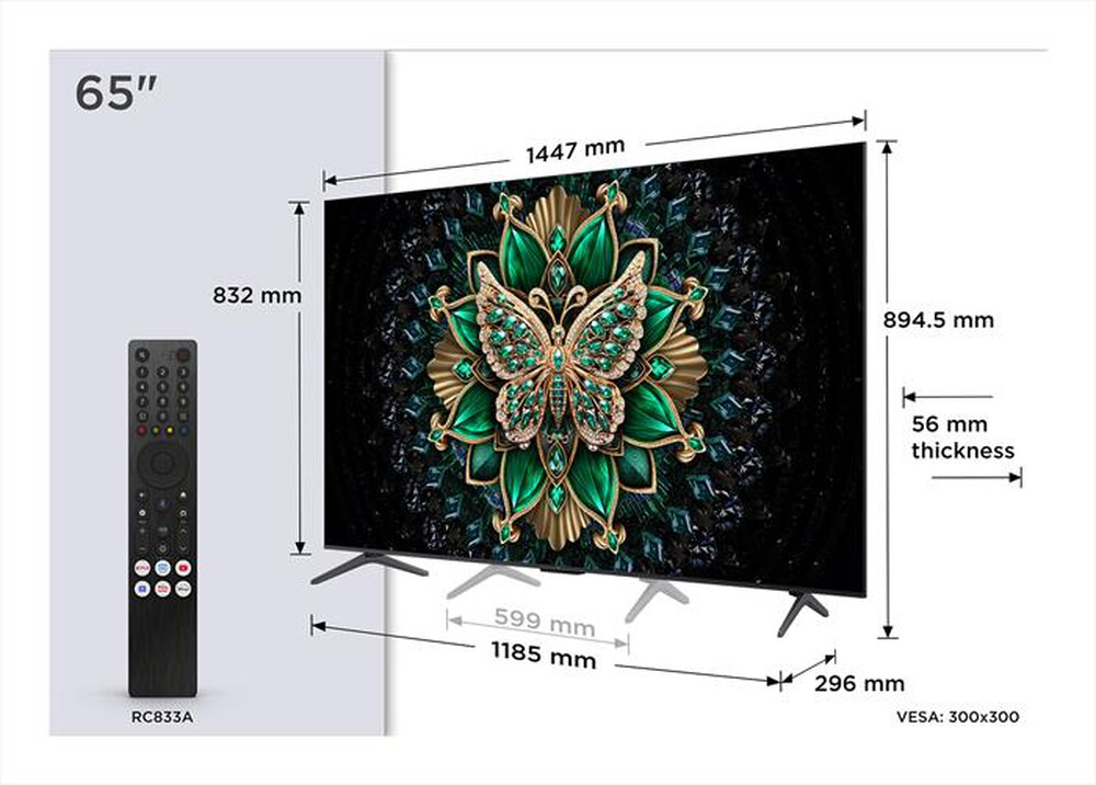 Immagine del prodotto TCL - Smart TV MINI LED UHD 4K 65" 65C69K-Metallico