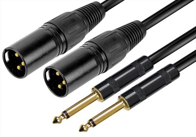 RIDEM - Cavo audio professionale C.2-XLR M/2-6,3MM MON 3-Nero