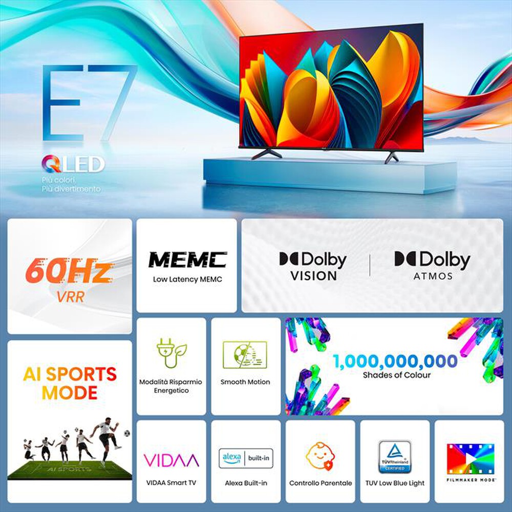 Immagine del prodotto HISENSE - Smart TV Q-LED UHD 4K 85" 85E79NQ-NERO