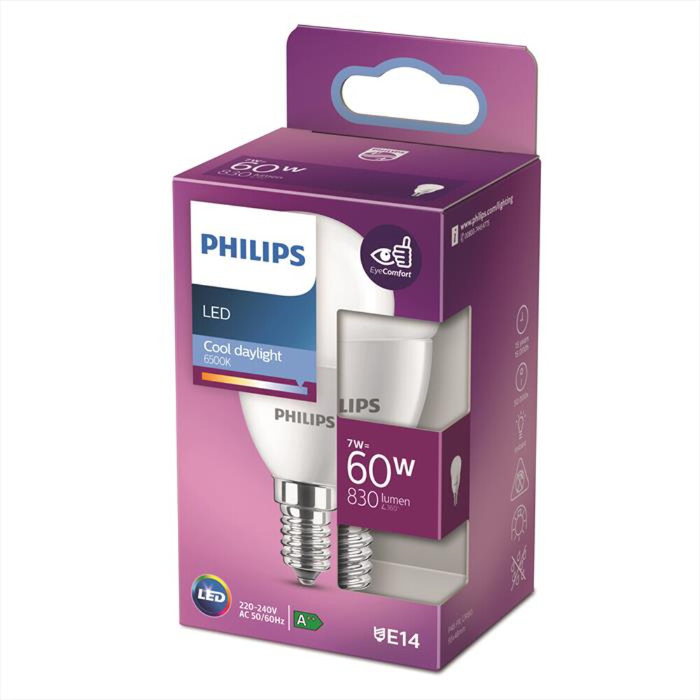 Immagine del prodotto PHILIPS - LED SFERA 60W E14 6500K NON DIM-White