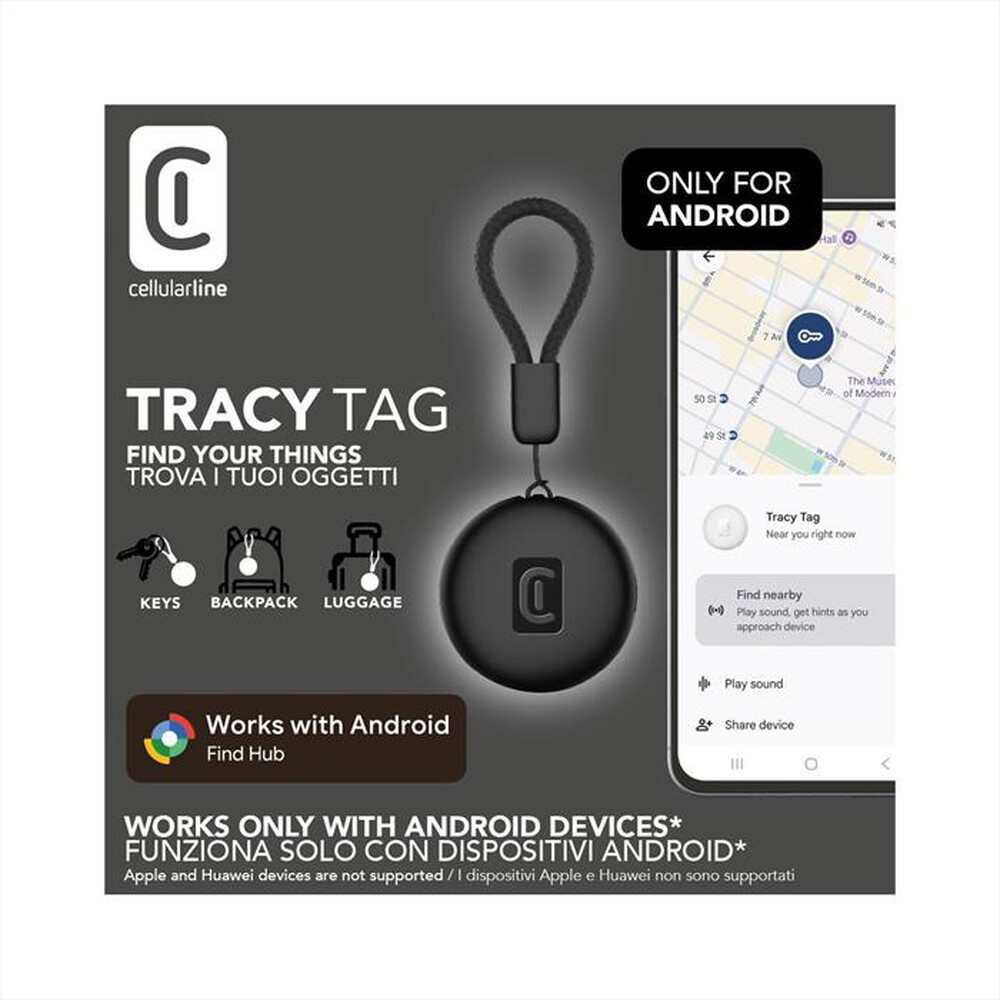 Immagine del prodotto CELLULARLINE - TRACY TAG FOR ANDROID-Nero